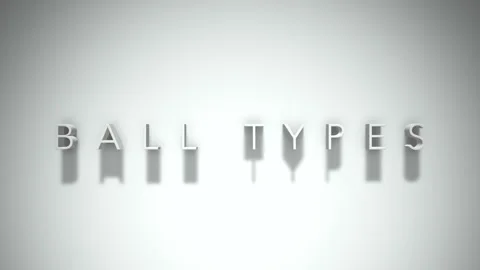 Ball types 3D title animation with shadows on a white background Stock Footage 297380926
