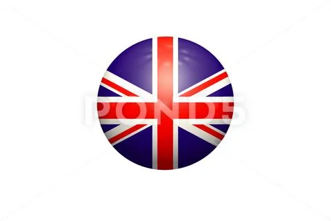 Ball with Union Jack. Stock Illustration