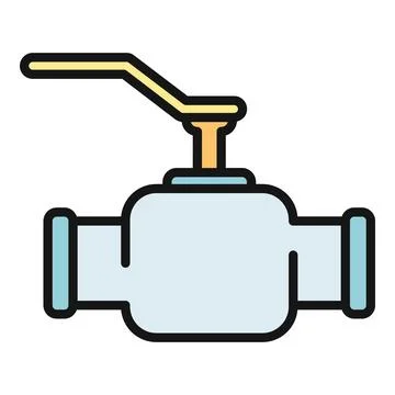 Ball valve icon representing plumbing water control system Stock Illustration