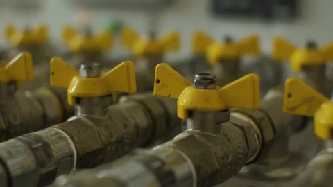 Ball valve on installation Stock Footage 156469438
