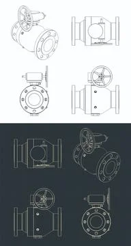 Ball valve valve Illustrazione stock