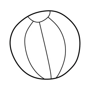 Ball Vector Sketch icon Isolated on White background. Hand drawn Linear Illus Stock Illustration