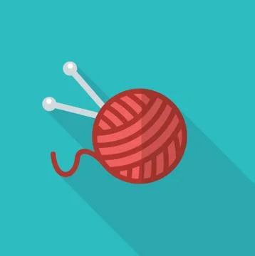 A ball of wool and knitting needles Stock Illustration