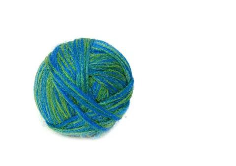 Ball of wool. Isolated on white background. Stock Photos