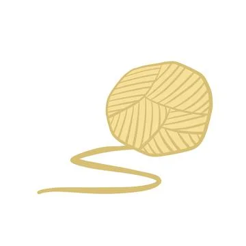 Ball of wool threads. Device for knitting and hobbies. Hand made product. Stock Illustration