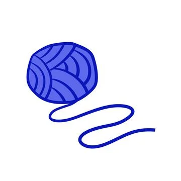 Ball of wool threads. Device for knitting and hobbies. Hand made product. Stock Illustration