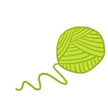 Ball of wool threads. Device for knitting and hobbies. Hand made product. Stock Illustration