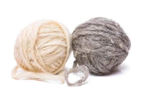 Ball of woolen thread isolated Stock Photos