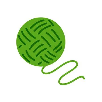 Ball of woolen threads. Hobbies, knitting and needlework. Illustrazione stock