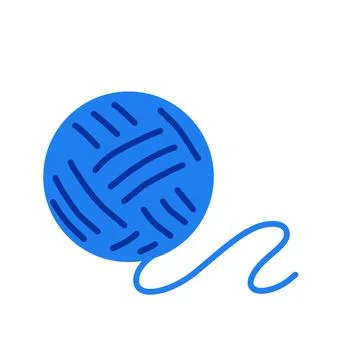 Ball of woolen threads. Hobbies, knitting and needlework. Stock Illustration