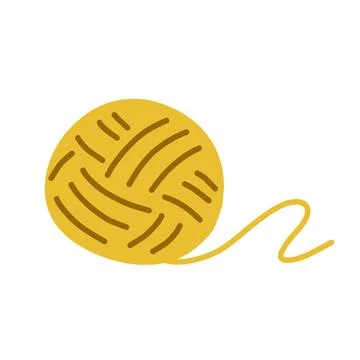 Ball of woolen threads. Hobbies, knitting and needlework. Stock Illustration