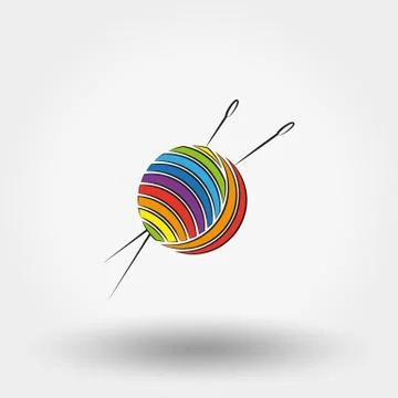 Ball of yarn and needles Stock Illustration