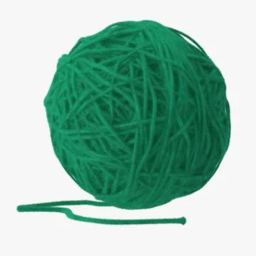 Ball of Yarn Dark Green 3D Model