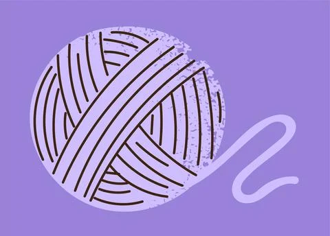 Ball of yarn for knitting or creativity Stock Illustration