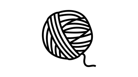 Ball yarn knitting wool line icon animation Stockbeeldmateriaal 326134202