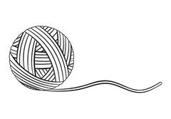 Yarn Ball for Knitting, Wool Thread. Flat Vector Icon illustration