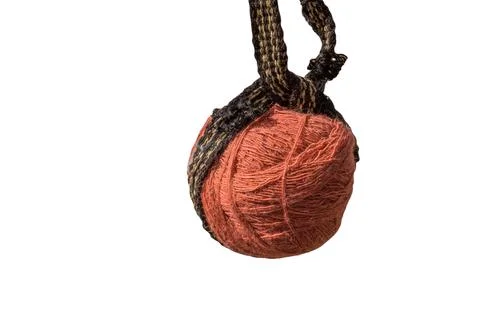 Ball of yarn threads. Bundle of wool for knitting isolated on white backgroun Stock Photos