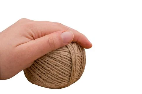 Ball of yarn threads. Bundle of wool for knitting isolated on white backgroun Stock Photos