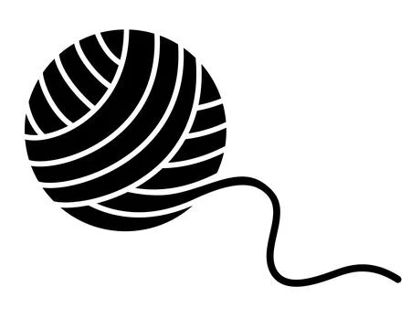 A ball of yarn - a vector silhouette image for a stencil, logo, or pictogram. Stock Illustration