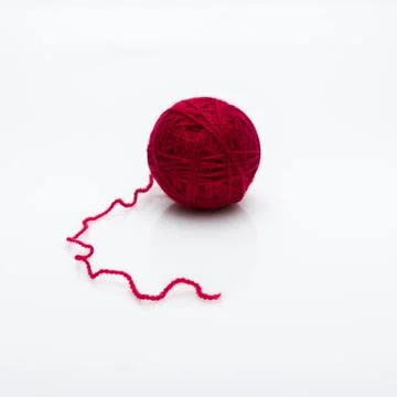 Ball of yarn on white background Stock Photos