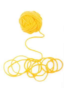 Ball of yarn on the white background Stock Photos