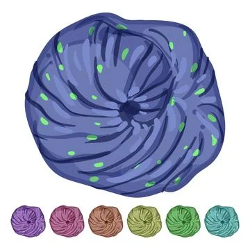 Ball yarn wool cartoon vector graphic Illustrazione stock