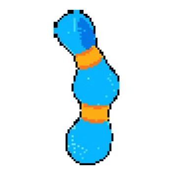 Ball yarn wool pixel art vector illustration Stock Illustration