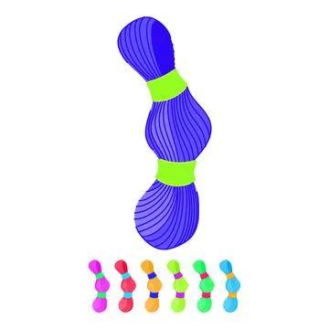 Ball yarn wool vector cartoon graphic Stock Illustration