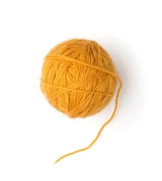 A Ball of Yellow Wool Stock Photos