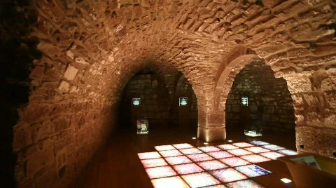 Ballad in a medieval cellar Stock Footage 530824