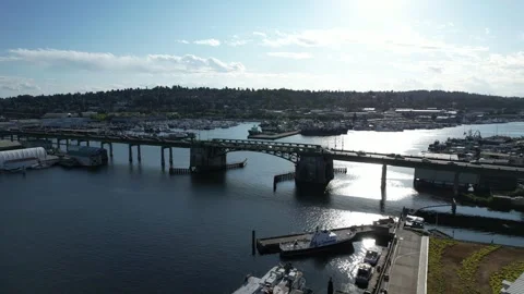 Ballard Bridge in The Sun Stock Footage 282848212