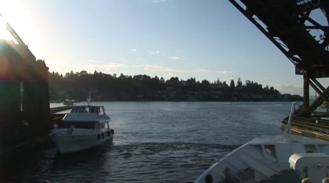 Ballard Locks Cruise Ship Stock Footage 33604656