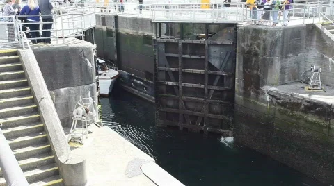 Ballard Locks Stock Footage 512392