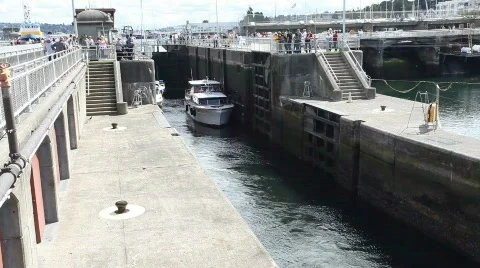 Ballard Locks Stock Footage 512402