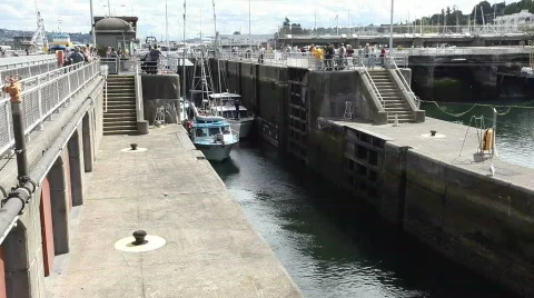 Ballard Locks Stock Footage 512406