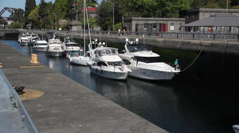 Ballard Locks Timelapse of fill up Stock Footage 39562454
