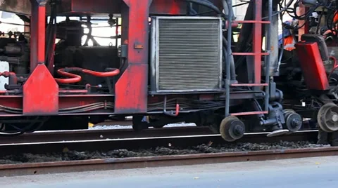 Ballast tamper Stock Footage