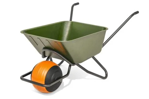 Ballbarrow, modern wheelbarrow. 3D rendering Ilustración de archivo