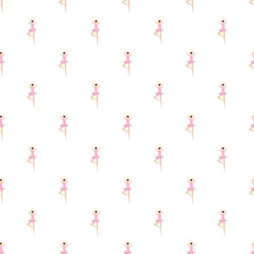 Ballerina dance pattern creating a seamless background Stock Illustration