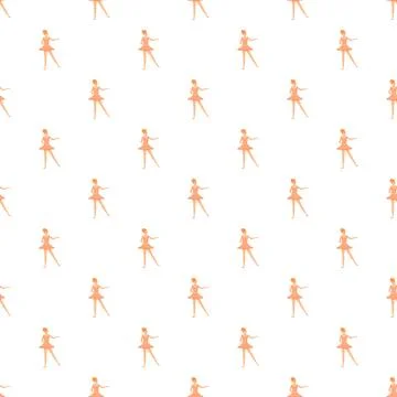 Ballerina dancer pattern performing on white background Stockillustratie