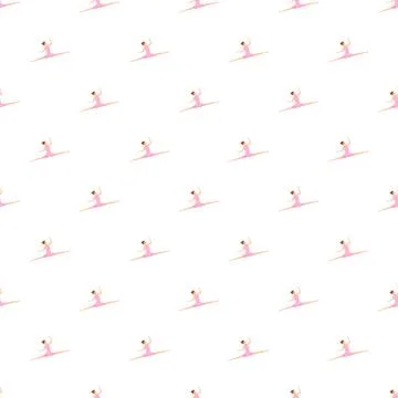 Ballerina dancer performing split leap seamless pattern Stock Illustration