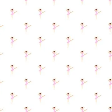 Ballerina dancer repeating pattern on white background Stockillustratie