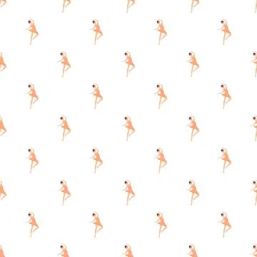 Ballerina dancer repeating pattern on white background 스톡 일러스트