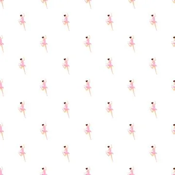 Ballerina dancer repeating pattern on white background 스톡 일러스트