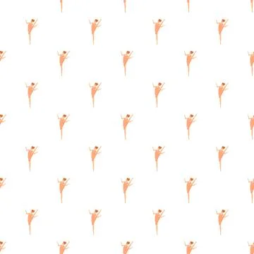 Ballerina dancer repeating pattern on white background Illustrazione stock