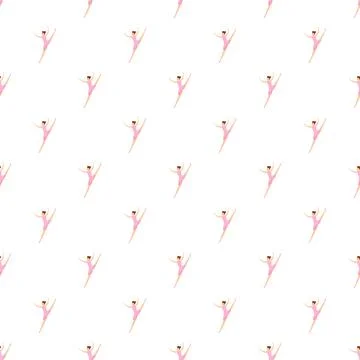 Ballerina dancer stretching seamless repeating background pattern 스톡 일러스트