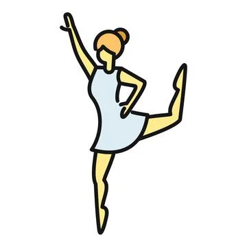 Ballerina dancing en pointe performing ballet pose Illustrazione stock