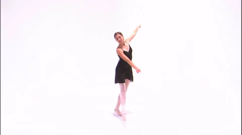 Ballerina dancing en pointe on a white background. Stock Footage 52320932