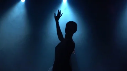 Ballerina dancing modern ballet elements. Close up slow motion. Stock Footage 119218063