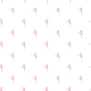 Ballerina dancing in a repeating elegant pattern Illustrazione stock